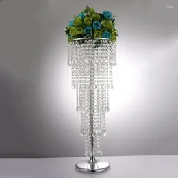 Fontes de festa 10pcs 100cm de altura peça central de casamento de cristal acrílico suporte de flores lustre guirlandas decoração decoração de mesa de recepção