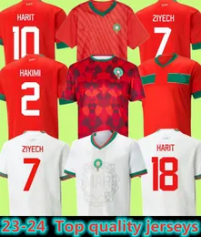 2023 2024 Marrocos Futebol Jerseys Hakimi Mazraoui Ziyech EN Nesyri Adli Ezzalzouli Harit Ounahi Aguerd 23 24 Home Away National Team Football Shirt