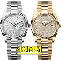 Mens Watch Designer Yüksek Kaliteli 40mm Lüks İzle Otomatik Mekanik Hareket İzle Luminous 904L Paslanmaz Çelik Su Geçirmez Bilek saatleri Kutu