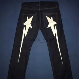 Męskie spodnie Y2K Jeans Star Graphic Print workowane dżinsy dżinsowe spodnie kobiety mężczyźni harajuku hip hop punk rock gotycka szerokie spodnie nogi streetwear J231208