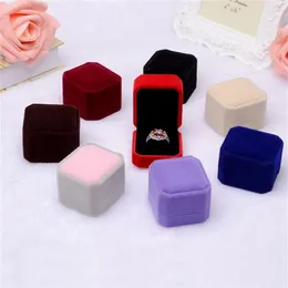 Fashion Velvet Engagement Wedding Earring Ring Pendant Jewelry Display Box Gift ring box Storage Boxes #3F12238H