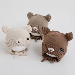 M693 Winter Baby Hat Cartoon Cute Bear Beanie Cap for Boys and Girls Protects Shicky Warm Redbronted Hats