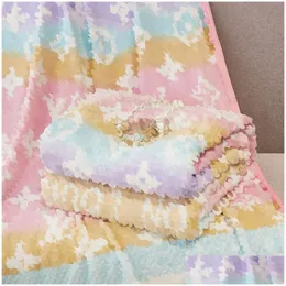 Blankets Designs Designer-Decke, bedruckt, alte Blumen, klassisches Design, Luft, zart, Klimaanlage, Auto, Reise, Badetuch, weich, Winter, Flee Dhi3Q