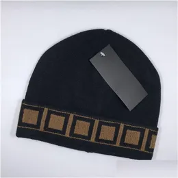 Bonnet / Skull Caps Hommes Designer Bonnet d'hiver Femmes Skl Chapeau Cap Ski Chapeaux Snapback Masque Hommes Coton Uni Cachemire Lettres De Travail De Luxe Out Dhka6