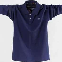Męskie polo męskie koszulę Polo Prace biznesowe Casual Cotton Męs Top Tees Autumn Long Rleeve Town-Down Polo koszule plus 5xl 6xl 231211