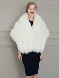 Женская меховая шаль большого размера 155x40 см, белая свадебная шаль, женская искусственная пушистая мягкая накидка, толстое теплое пальто, куртка Z459