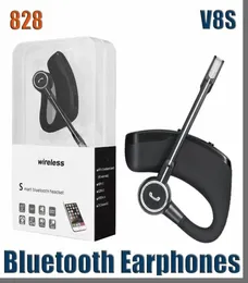 828D Yüksek Kaliteli V8 V8S Kablosuz Bluetooth Kulaklıklar İş Stereo Kablosuz Kulaklık Kulaklıkları Kulak Seti Paketli Mikrofonlu4325262