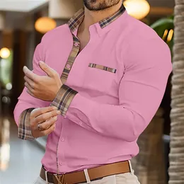 Camicia firmata Camicia da lavoro da uomo alla moda con risvolto da ufficio casual da strada all'aperto da uomo morbida e confortevole retrò da uomo Taglie forti 6XL 231211