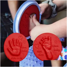 Lembranças E Cuidados com o bebê Secagem de Ar Argila Macia Handprint Pegada Imprint Kit Fundição Parentchild Mão Inkpad Fingerprint Crianças Brinquedos Drop DHP1T