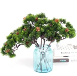 محاكاة Cypress Leaf Pine Branch غرفة المعيشة El Green Plant Decoration Decoration Decoration Fake Pine Needle6982333