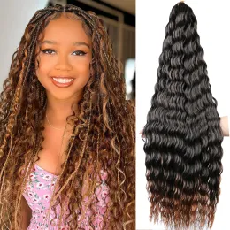 Curly Braiding Hair 32 Inch Ocean Deep Wave Crochet Hair Deep Twisted Long Wavy Braiding Hair For Boho Braids