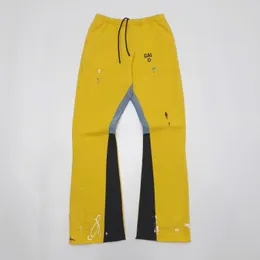 FALECTION 23FW GD Målad flare Sweatpant Rekonstruerade paneler handmålade tryckbyxor