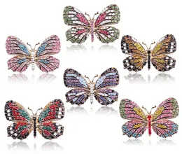 Schmetterling Brosche Designer Broschen Multi Color Strass Kristall Pins Vintage Mode Frauen Hochzeit Brautkleider Kleidung Pins2266977