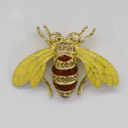Whole Brooch Rhinestone Enamel Honey Bee Fashion Pin brooches Jewelry gift C1017092221790