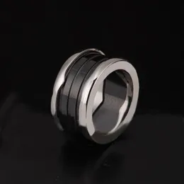 2017 Nueva Llegada Especial color blanco y negro Conjuntos nupciales Anillos clásicos para anillos Anillo de primavera Anillo de oro rosa de 18 k Titanio Ancho 259l