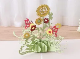 3D Pop -Up Flower Greeting Card Christmas Birthday Nowy Rok Zaproszenie 20pcs/Lot GB6614864949
