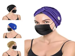 Beanieskull Caps Türban Chemo Cancer Ca P Düğme İle Preted Düğüm Pileli Headwrap Beanie Yumuşak uyku şapkası Headcover Sınırsız SL364446070