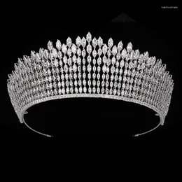 Fermagli per capelli Copricapo e corona HADIYANA Moda retrò Zircone cubico Accessori per regali per feste di nozze da donna BC6066 Haarschmuck Hochzeit