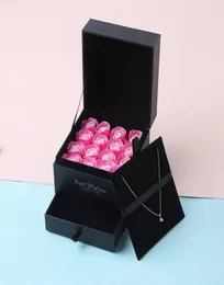 Simulación Flor de jabón rosa con caja Recuerdo de boda Regalo del día de San Valentín Cumpleaños Hermoso regalo para la madre P20 C181126016980779