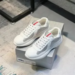 مع Box 2023S/S Trainer عداء عداء الأحذية America Cup Top Top Womens Rubber Rubber Sole Sole Patent Leather Wholesale Sneakers