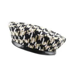 Berretti per ragazze Cappelli piatti pied de poule femminili Eleganti signore Stile coreano Berretto da pittore Stilisti AllMatch FlatTop Hat4291964