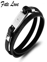 2st/Lot Mens smycken läder armband vintage rostfritt stål tillbehör pulseras pojke armband armband män smycken16057831