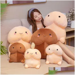 Stuffed Plush Animals Lovely Ding Fluffy Pillow Toys Girls Spoof Creative Interesting Kawaii Long Decor Doll Christmas Gift For Fr Otf4D