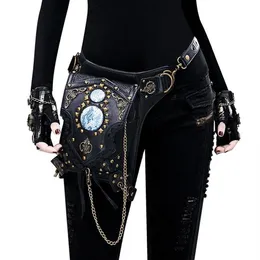 Bolsas de cintura Yourseason Unisex steampunk cadeia rebite pacote multifuncional em couro pu feminino ombro 2021 moto moto moto saco de cinto200j