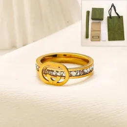 Роскошное позолоченное обручальное кольцо с буквой, дизайнерское ювелирное изделие, дизайн хрустального кольца для женщин, подарки для любви, кольцо для пары с коробкой