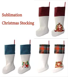 Süblimasyon Noel çorap festivalleri çocuklar beyaz boş boş diy yüksek kaliteli hediye 5 renk şeker çantaları ağaç koli