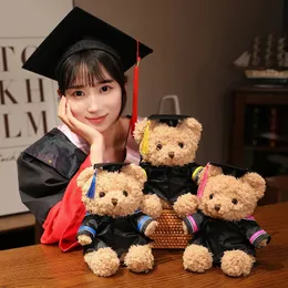 Pluszowe lalki 1PC 23 cm Śliczne absolwent Dr Bear Toy Animal Graduation Doctor Teddy Home Decor Dekor Girlfriend Dift 231211