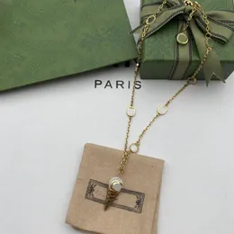 Classic Ice Cream Pendant Necklaces Fashion Luxury Brand Designer Pearl Letter Earring For Women Wedding Party Gift Jewelry With B175H