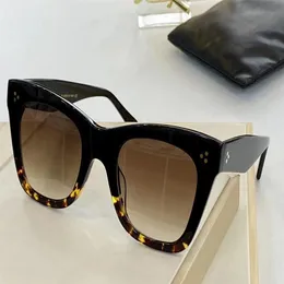 Gafas de sol de ojo de gato de moda para mujer Gafas de sol de diseño cuadrado degradado de tortuga marrón negro Protección UV con Box297k