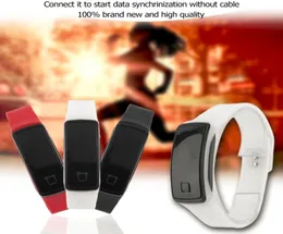 Hela 235 cm mjuk silikon Lätt LED -beröring Sport som kör digital elektronisk armband smart armband vit svart röd W1190115