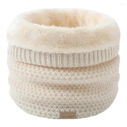 Шарфы для женщин и мужчин плюшевый вязаный шарф зимний теплый снуд однотонный пуловер шейный платок эластичный шерстяной крючком шеи