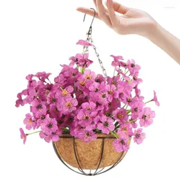 Decorative Flowers Artificial Violet Flower Wall Hanging Basket Realistic Hangings Plants For Outdoor Indoor Patio Garden Decor