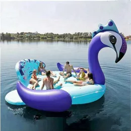 5M SWIM POOL GIANT REBLATABLAT EN EIR PARTY BIRDLAND Big Size Unicorn Boat Giant Flamingo Float Flamingo Island för 6-8-person R297O