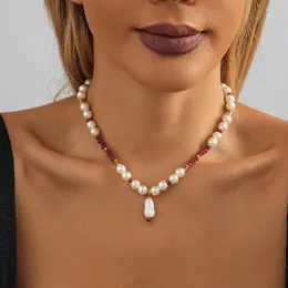 Anhänger Halsketten Unregelmäßige Imitation Perle Naturstein Halskette Für Frauen Mode Damen Bankett Schmuck Fabrik Direkt Verkauf