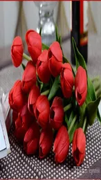 Искусственный цветок высокого качества Real Touch PU Тюльпан настольный свадебный подарок для украшения дома многоцветный JIA2015620669