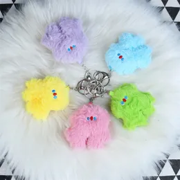 Super Cute Plush Keychains Stuffed Hairy Monster Keys Bags Pendant Candy Color Plush Keychain