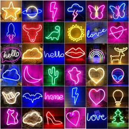 LED Neon Night Light Art Sign Wall Room Home Party Bar Cabaret Decorazione di nozze Regalo di Natale Apparecchi per appendere a parete Carta da parati I3085