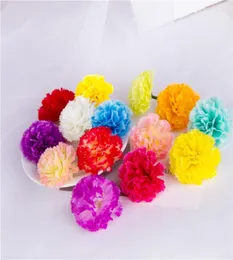 50 peças 5cm wedfavor tecido artificial decorativo cravo imitação de cabeças de flores para vestido de casamento diy acessórios cravo 1658784