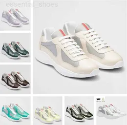 Luxury 2023s/s America's Cup Sneakers Shoes Men Patent Leather Rubber Sole Fabric Trainers Wholesale Discount Runer Sports with Box Eu38-46