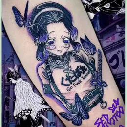 Adesivi per tatuaggi trucco Scuro femminile impermeabile durevole violenza lecca lecca dentro simpatico cartone animato fiore braccio non riflettente anti Han