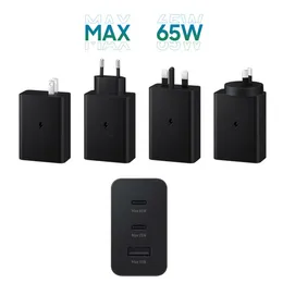 Caricabatterie per telefono GaN Fast Charge 3 porte Adattatore per caricabatterie rapido massimo da 65 W USB-C PD Caricatore Type-C da 25 W 15 W QC3.0 Ricarica rapida per iPhone 15 14 13 12 Samsung Xiaomi