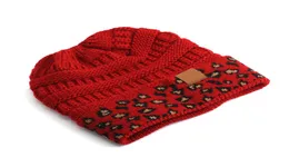 男性向けのCheetach Animal Animal Print Knitting Beanie leopard Bunponyマルチカラービーナイトハットウォームハットアクセサリー1120465