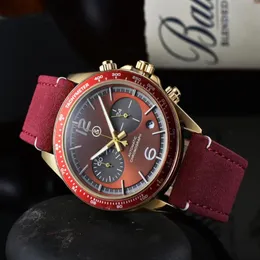 Наручные часы Лучший бренд BR Модель Спортивный кожаный ремешок Кварцевый колокольчик Роскошные многофункциональные часы Модные часы из нержавеющей стали Man Ross Relogio205R