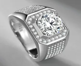 Gesimuleerde Moissanite S925 Zilveren Ring Men039s Bruiloft Verloving Vierkante Diamanten Ring Micro Ingelegd Multy Diamanten Sieraden Gift1786903