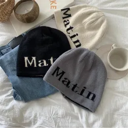 Beanieskull Caps Kore Mektup Örme Kapak Kadınlar Dome Bag Head Vintage çok yönlü Beanie Erkekler Hip-Hop Sonbahar Kış Sıcak Kayak Şapkası Trending Y2K KPOP 231211