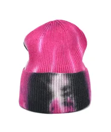 2021 new Splash ink 9color caps New tiedye printed knitted hat women cold hat hiphop retro melon fur woolen hat8268709